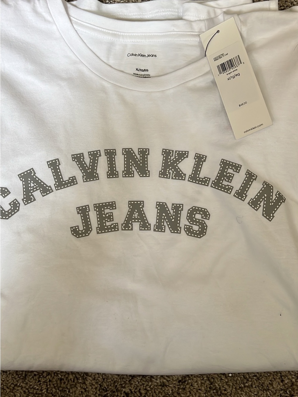 Calvin Klein Jeans White Care-Tag Cotton Tee